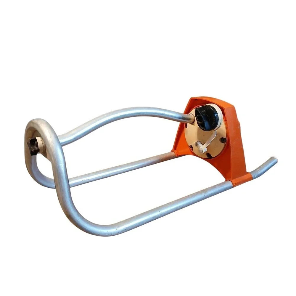 Vtg Orange Rain Wave Lawn Yard Sprinkler Aluminum Oscillating Sprayer WORKING